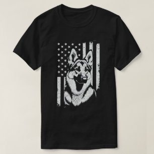 Camiseta German shepherd Dog USA American Flag 4 De Julho