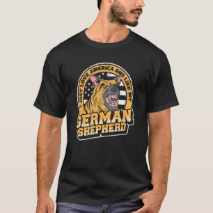 Camiseta German shepherd Dog Usa Flag América