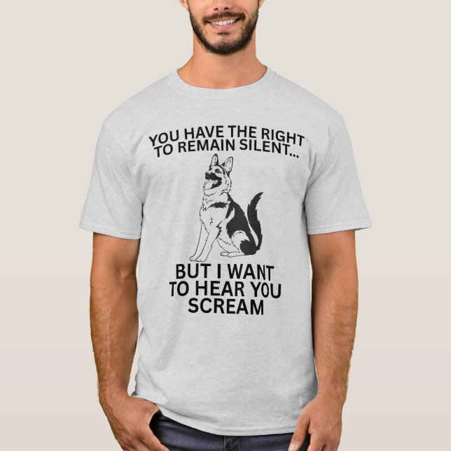 Camiseta German shepherd Engraçado direito de permanecer em (Frente)