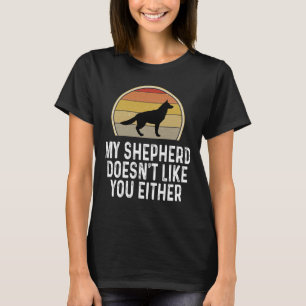 Camiseta German shepherd Engraçado Sobe Cão Armado do Siste