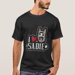 Camiseta German shepherd Eu Amo Cão Sadie