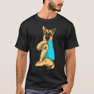 Camiseta German shepherd Eu Amo Mamãe Tatuagem Roupa Cachor