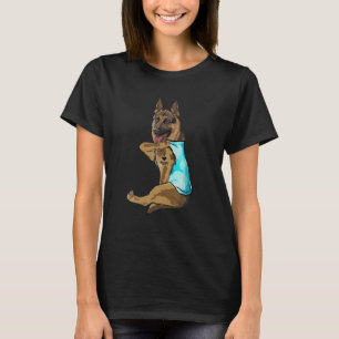 Camiseta German shepherd Eu Amo Mamãe Tatuar Cachorro Dia M