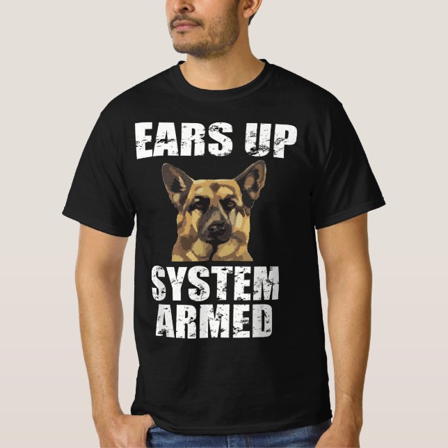 Camiseta German shepherd Evoca Presentes Engraçados pelo Si (Frente)