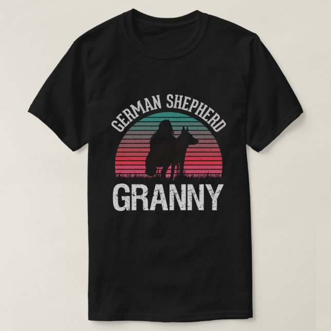 Camiseta German shepherd GRANNY Vintage Dog (Frente do Design)
