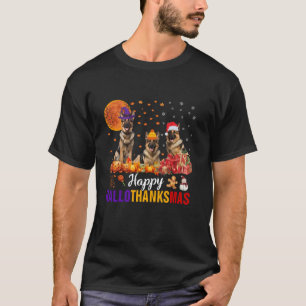 Camiseta German shepherd Hallothanksmas Halloween Thanksgat