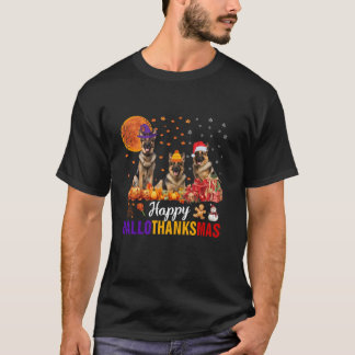 Camiseta German shepherd Hallothanksmas Halloween Thanksgat