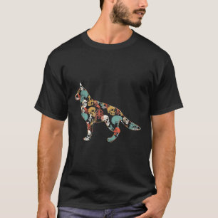 Camiseta German shepherd Halloween Skeleton Skull Vintage