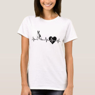 Camiseta German shepherd Heartbeat I Love My German Shepher