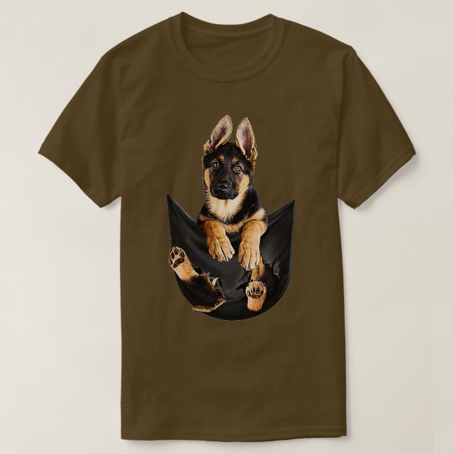 Camiseta German Shepherd In Pocket Funny Dog Lover Gifts  (Frente do Design)