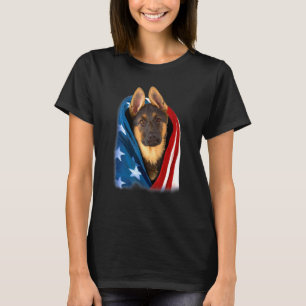 Camiseta German shepherd Independente do Cobrir de Bandeira