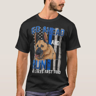 Camiseta German shepherd K9 de Cachorro Policial com Sinali