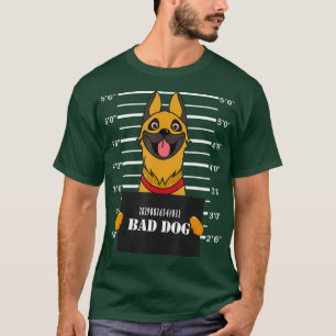 Camiseta german shepherd K9 Policial Mug Shot Bad Dog Mãe