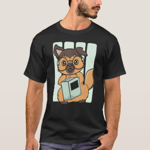 Camiseta German shepherd Lê Livro Para Bibliotecário E Bi