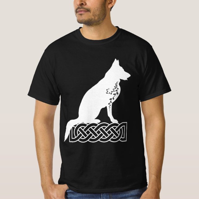 Camiseta German shepherd Loki Sailor's Knot White (Frente)