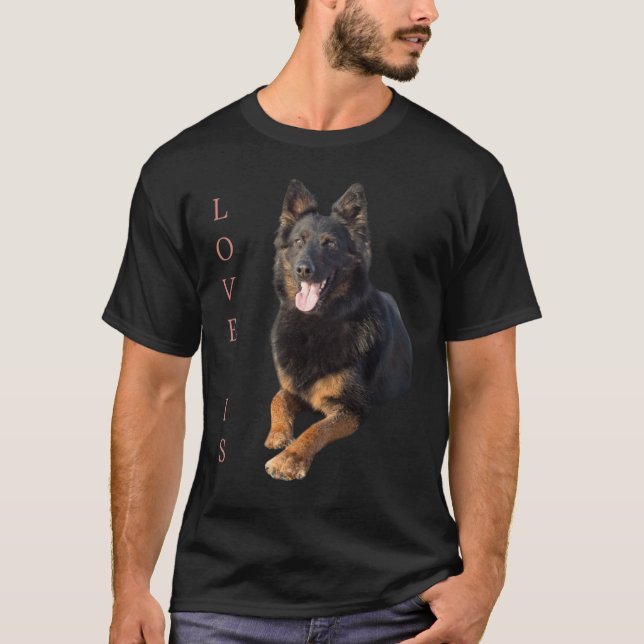Camiseta German shepherd Love Dog Mãe Pai Presente (Frente)