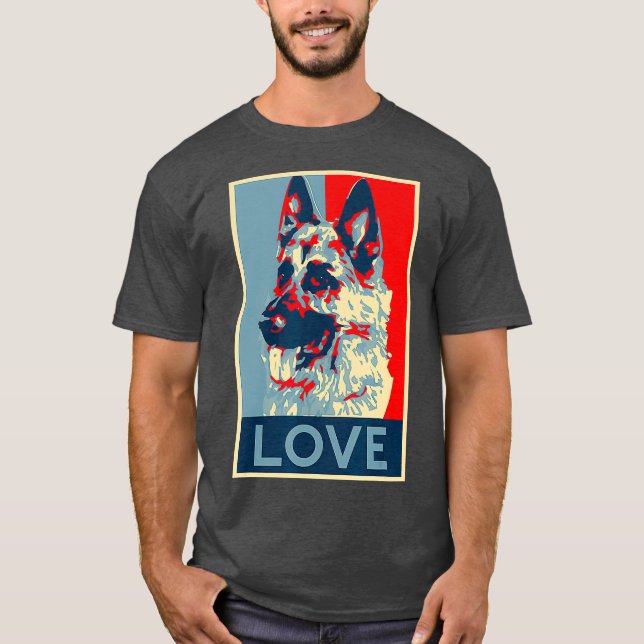 Camiseta German shepherd Love Retro Style K Men Women K (Frente)