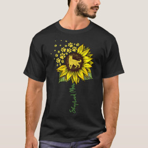 Camiseta German shepherd Mãe Cachorro Cachorro Sunflower Mã