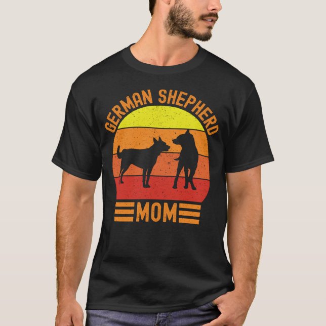 Camiseta German shepherd Mãe Cachorro Dia da Mãe Correspond (Frente)