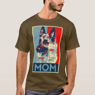 Camiseta german shepherd Mãe Estilo Retroativo K Mulheres
