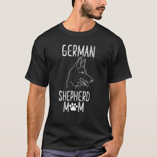 Camiseta German shepherd Mãe Eu Amo Meu German shepherd Com (Frente)
