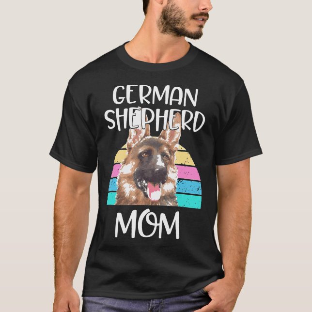 Camiseta German shepherd Mãe Gsd Breed Dog Retro (Frente)