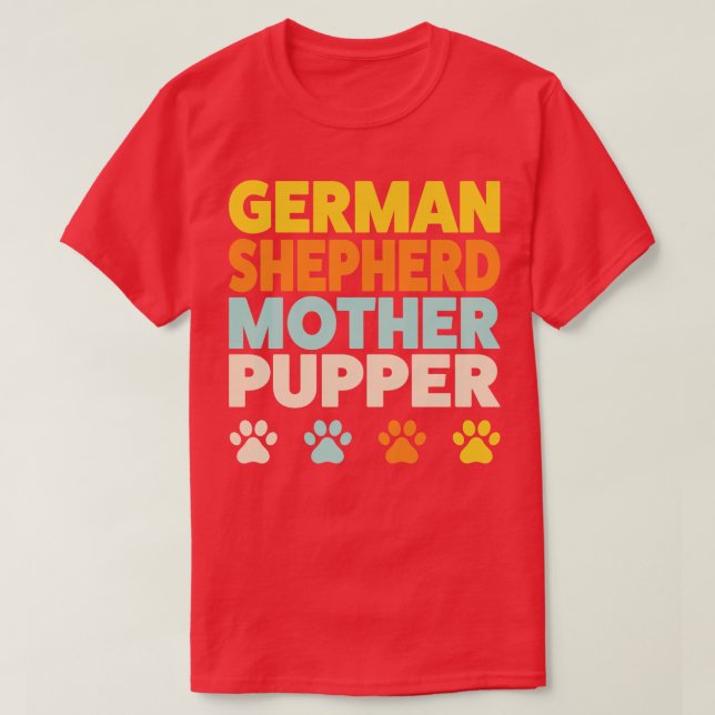 Camiseta German shepherd Mãe Mãe Engraçado (Frente do Design)