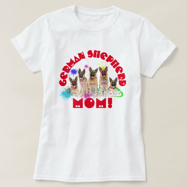 Camiseta German shepherd Mãe Melhor Mãe (Frente do Design)
