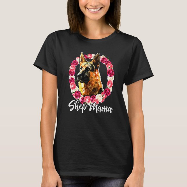 Camiseta German shepherd Mama Cachorro Para Mulheres (Frente)