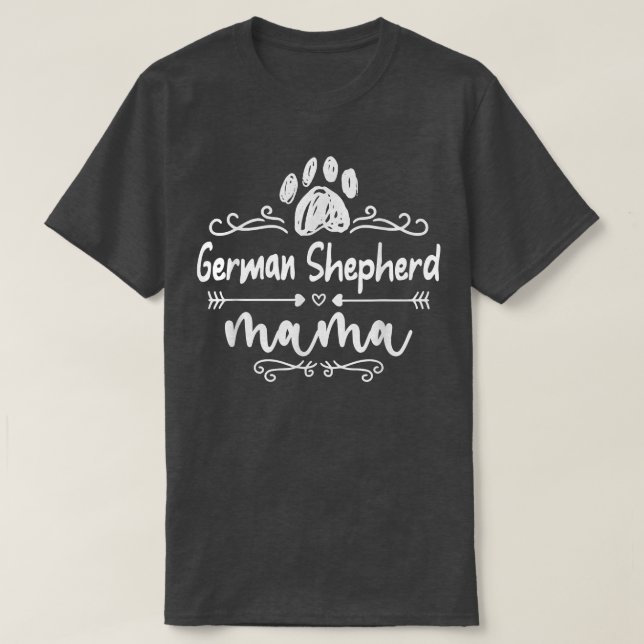 Camiseta German shepherd Mama, German shepherd Do Cachorro (Frente do Design)