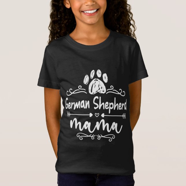 Camiseta German shepherd Mama, German shepherd Do Cachorro (Frente)