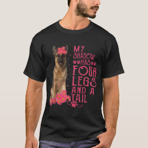 Camiseta German shepherd Minha Sombra Tem Quatro Pernas E U