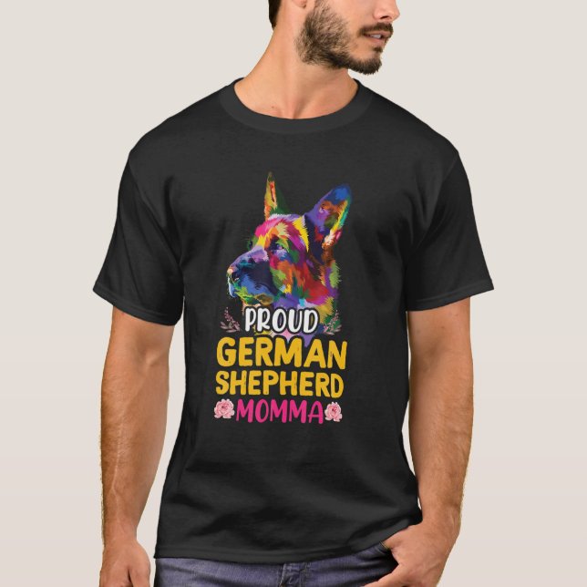 Camiseta German shepherd Momma, German shepherd Splash Art  (Frente)
