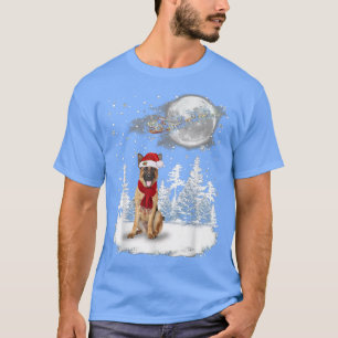 Camiseta German shepherd Na Luz De Natal Da Neve Sa