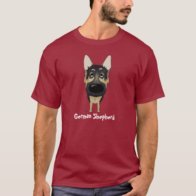 Camiseta German shepherd - nariz e bumbum grandes (Frente)