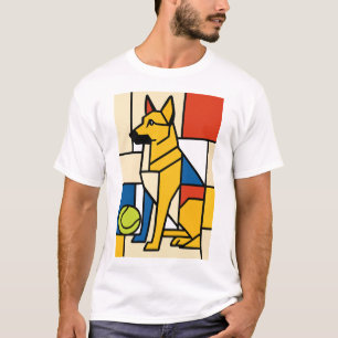 Camiseta German shepherd no estilo de arte moderna