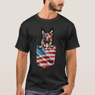 Camiseta German shepherd No Pocket American Flag Patriotic