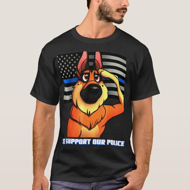 Camiseta German shepherd Nossa Polícia K9 Salute (Frente)