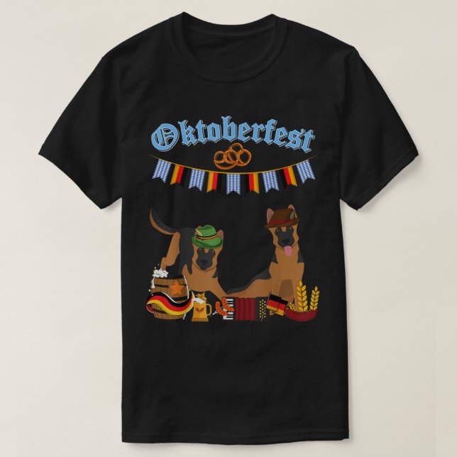 Camiseta German shepherd Oktoberfest (Frente do Design)