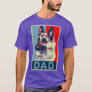 Camiseta german shepherd Pai Estilo Retroativo K9 Men Polí