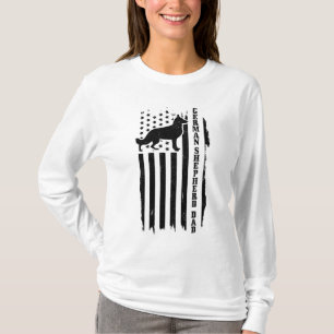 Camiseta German shepherd Pai Vintage American Flag Patrioti