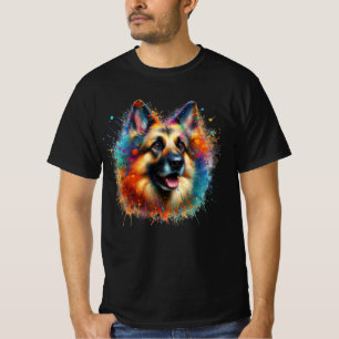 Camiseta German shepherd Paint Splatter