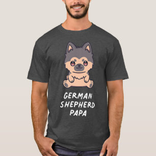 Camiseta German shepherd Papa Kawaii, dono do cachorro 
