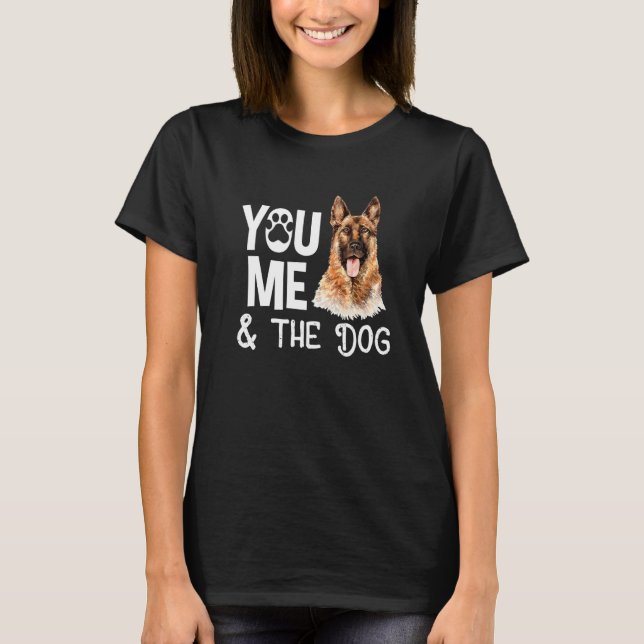 Camiseta German shepherd Para Mim E Minha Mãe De Cachorro (Frente)
