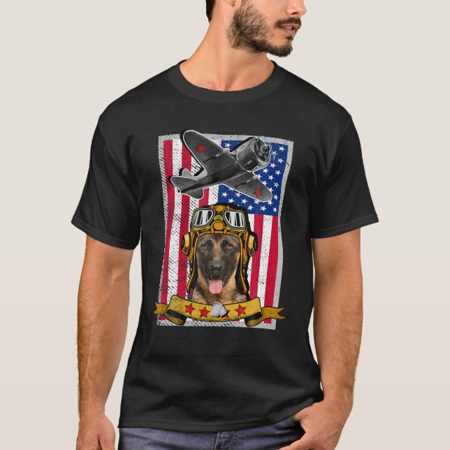 Camiseta German shepherd Patriótico (Frente)