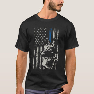 Camiseta German shepherd Patriótico K9 Unidade Azul Fino Li