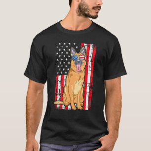 Camiseta German shepherd Patriótico - Onu American Flag Dog