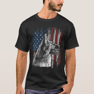 Camiseta German shepherd Patriótico - Pavilhão Americano - 