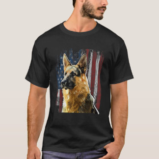 Camiseta German shepherd Patriótico - Presente de Cão Ameri