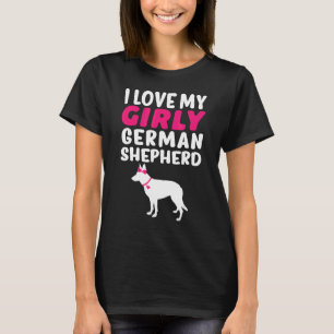 Camiseta German shepherd Pet Girl Girly Dog Gênero Revelaçã